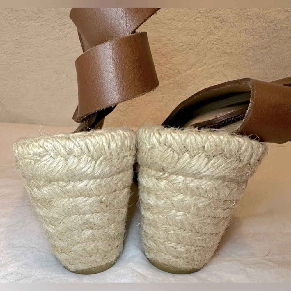 Betty Muller womens wedge espadrilles‎ sandals peep-toe open-heel SZ 38=SZ 7.5